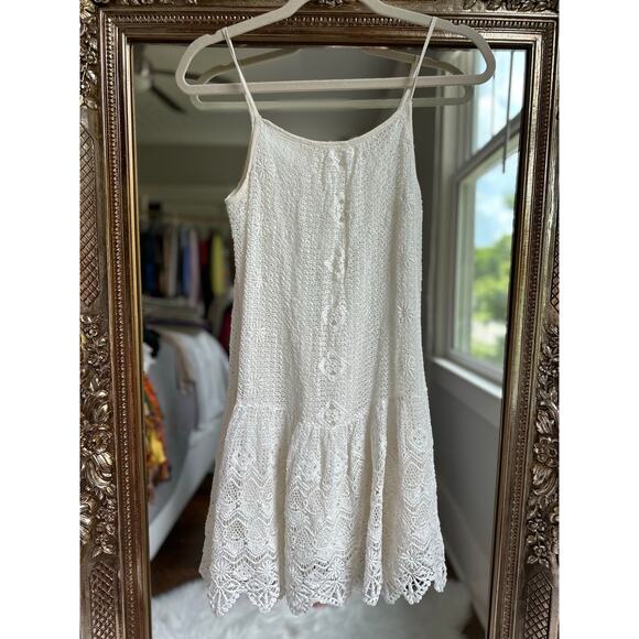 Jen's Pirate Booty Cotton Silk Ivory Lace Mini Tank Dress XS - Picture 4 of 5